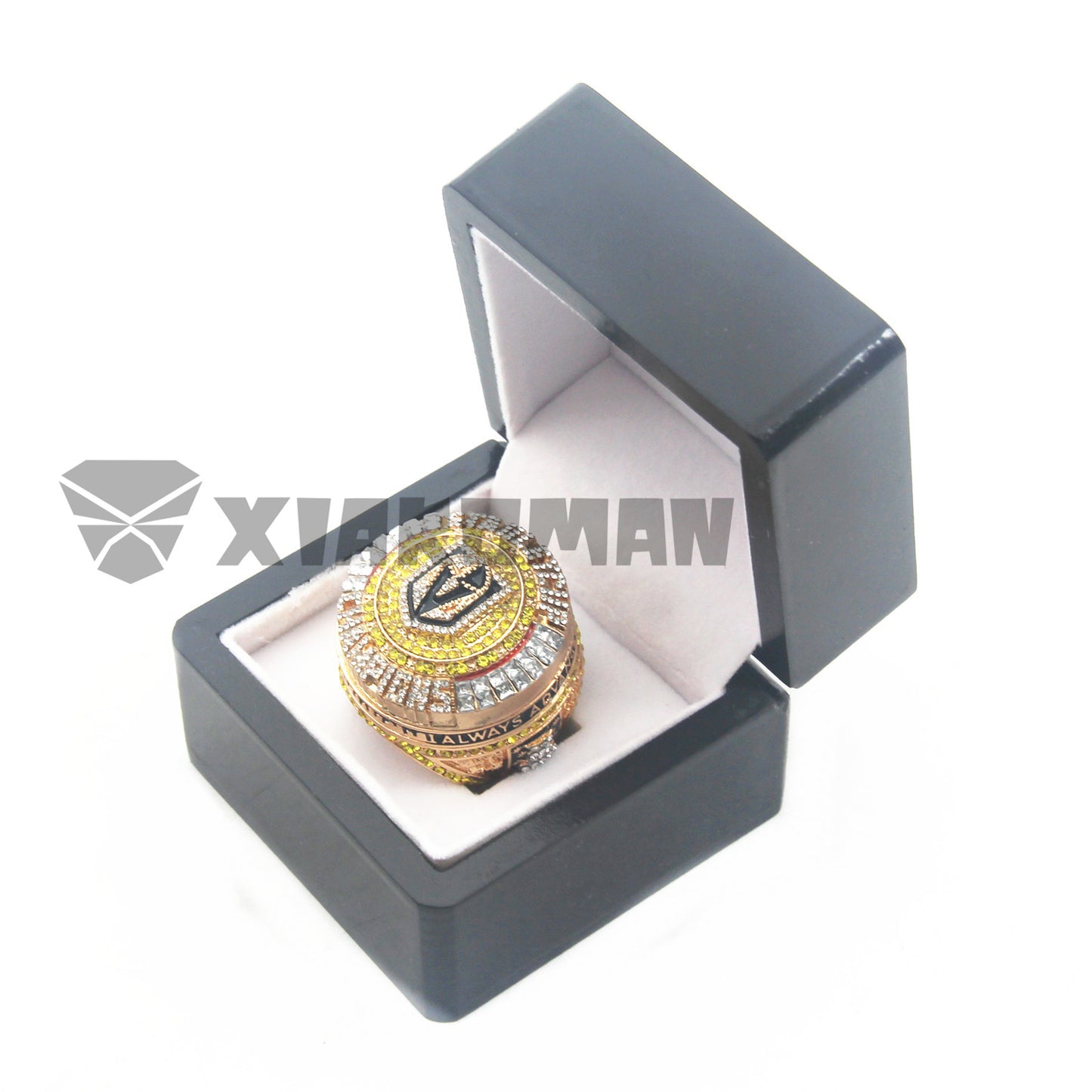 The 2023 VGK Golden Knights Stanley cup Championship Perfect Rings World Champions ring with necklace with Black wooden box 